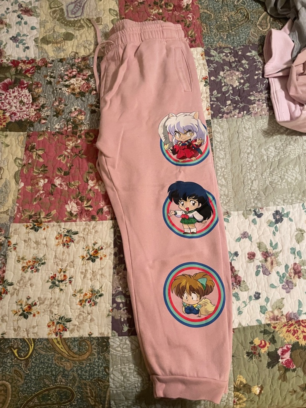 Hot Topic Pink InuYasha Branded Sweatpants Tag
